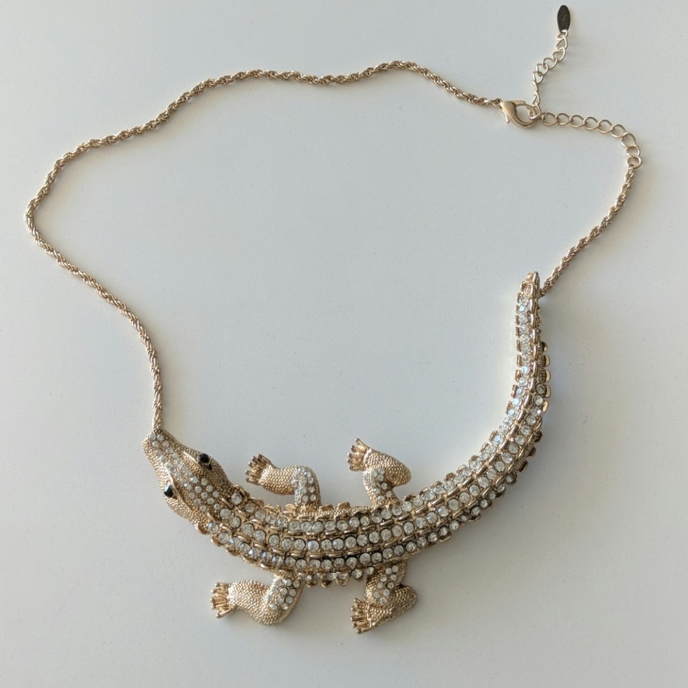 Alligator jeweled necklace